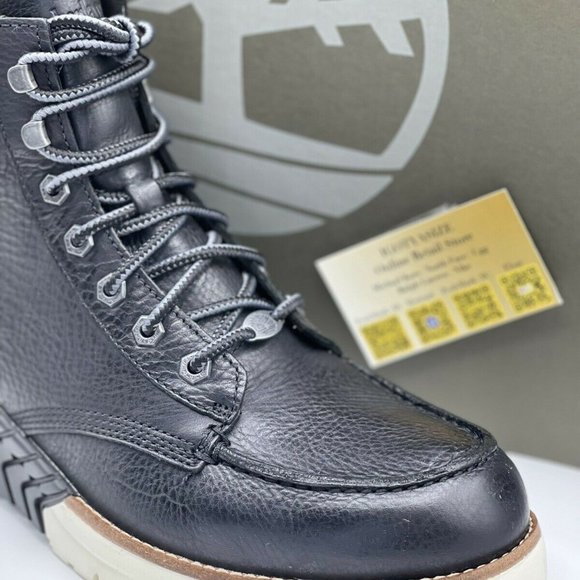 TIMBERLAND M.T.C.R MOC TOE BLACK LEATHER SNEAKER BOOTS [A27VE763] - Picture 3 of 12